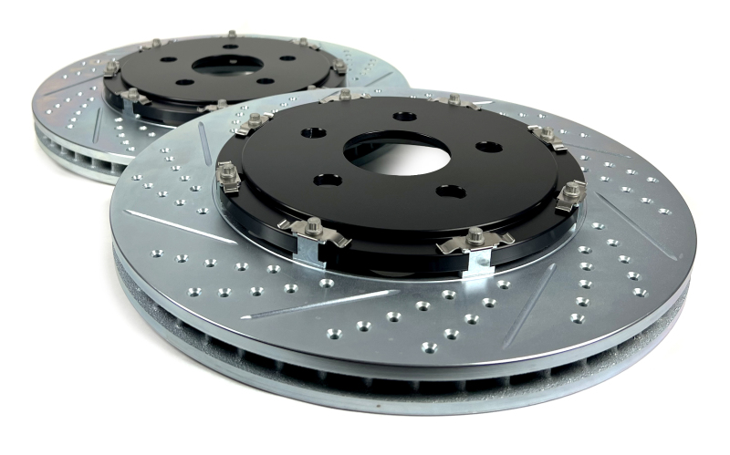 Chevrolet Corvette Z51 Brake Rotors (2) - Rear - Baer Brakes - EradiSpeed+ 2-Piece Slot & Drilled, SDZ - Black anodized - `20-`25